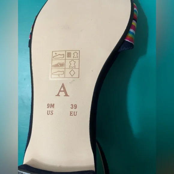 NWOT - ANTHROPOLOGIE “Elenore” Navy Blue Suede T-Strap Sandals with Bows / Sz 9 - Picture 12 of 12